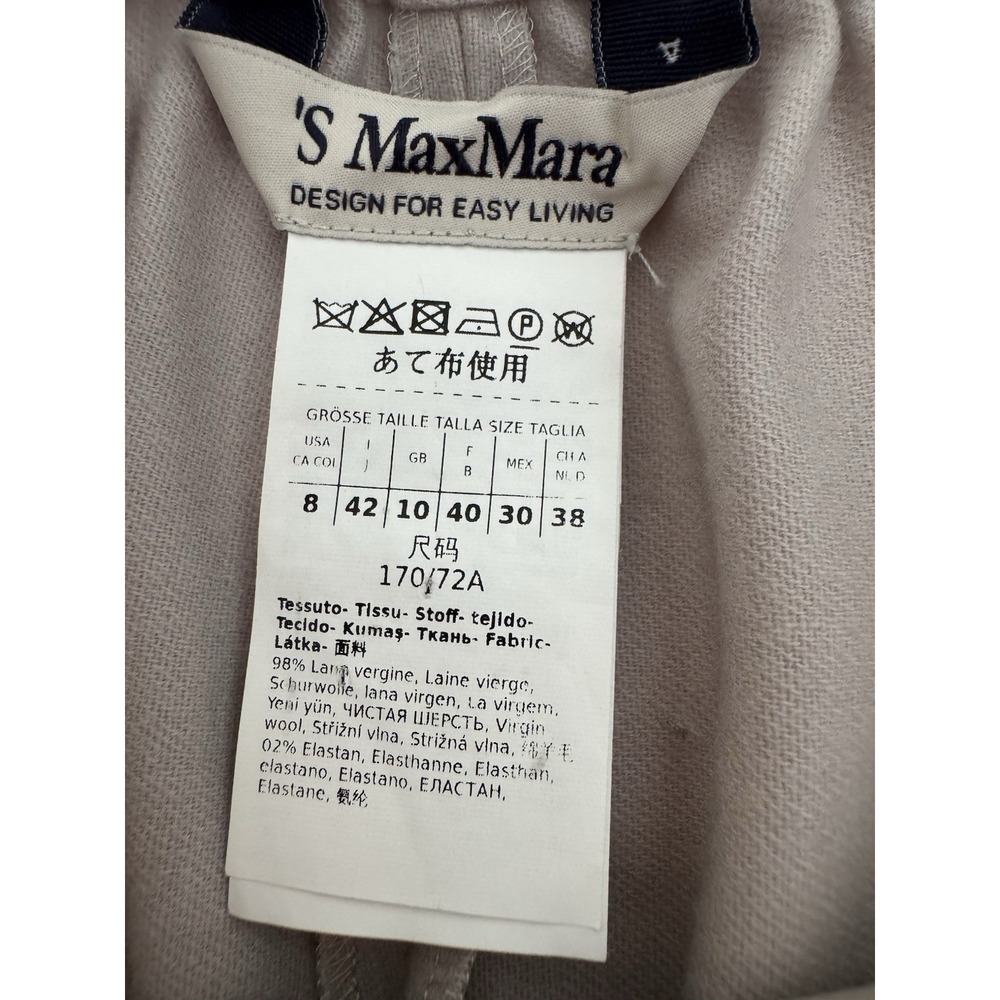 S Max Mara - Floria Stretchy Waist Wool Size 42 IT 8 uS Dusty Pink - Picture 7 of 12